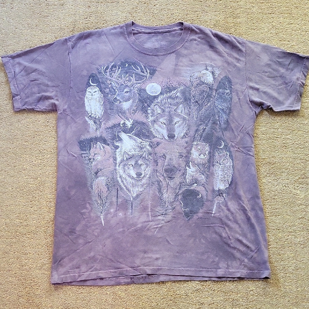 Vintage The Mountain Wildlife Animal Graphic T-Shirt Men’s XL Brown